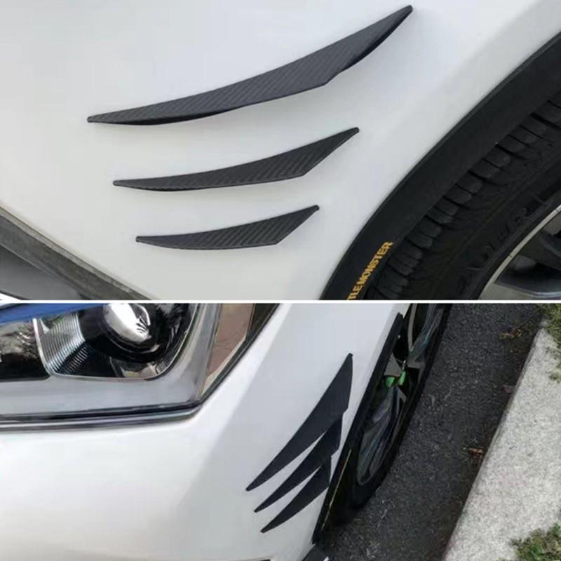 6pcs/Set Universal Front Bumper Lip Decoration Diffuser Splitter Fins Body Spoiler Canards Valence Chin Car Tuning Canard