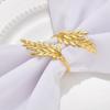 6Pcs Gold Wheat Napkin Rings Metal Leaf Napkin Holder For Harvest Festival Fall Christmas Thanksgiving Dinner Table Decoration
