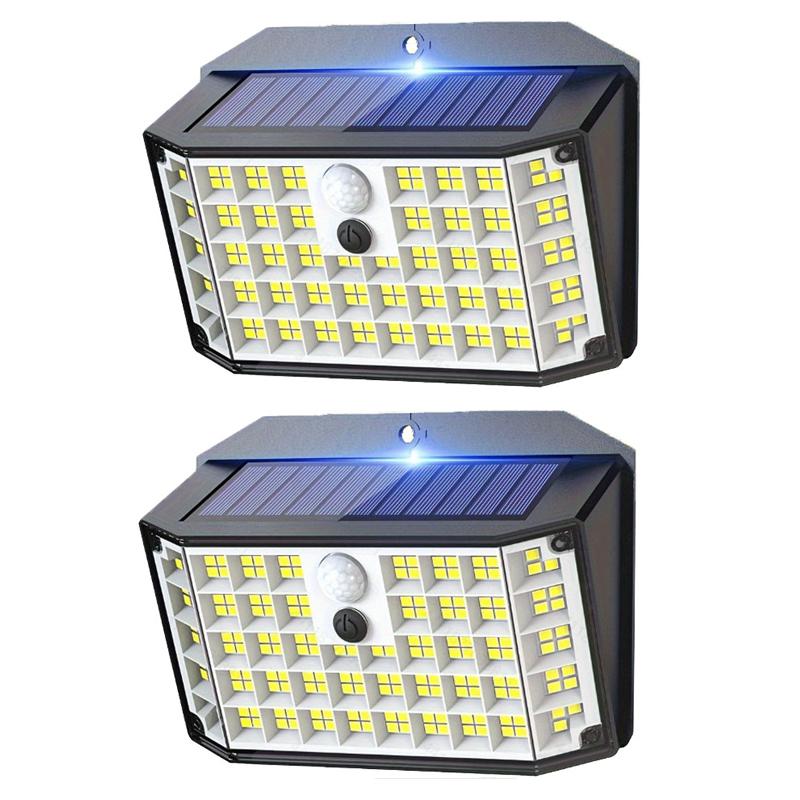 176 High Brightness LED Outdoor Solar Street Lights with Motion and Light Sensors, Suitable for Garage Front Doors, Pool Steps, Fences, Parks
