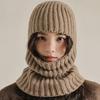 Solid Color Winter Balaclavas Cap Windproof Ski Knitted Mask Casual Full Face Pullover Cap  Outdoor