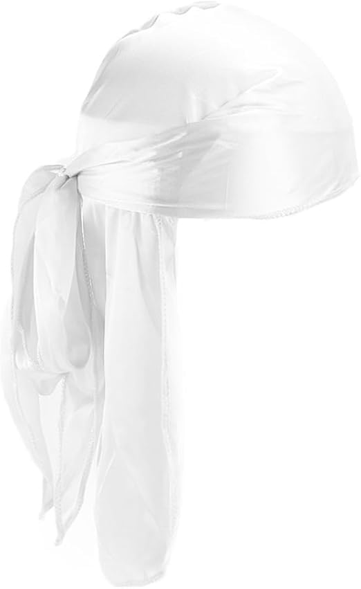 BERUKO 2-piece Do-rag Хип-хоп Бандана Танцор Тюрбан Пиратская кепка Легкая (черно-белый)