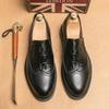 Повседневные кожаные лоферы, модные классические броги, кожаные ручной работы, на толстом каблуке, мужские, деловые, свадебные, для формальных вечеринок