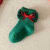 Christmas Socks for Kids Toddler Baby Girls Cotton Bow Short Socks Children's New Year Gifts for 1-8Years