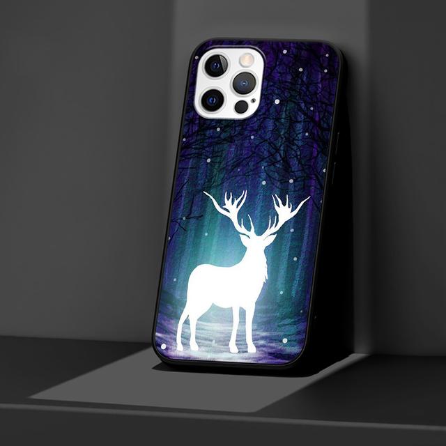 Черный чехол для Iphone 14 11 13 Pro Max 12 Mini Xr 7 8 Plus Se 2020 Xs 6 6s + чехол, мягкая сумка для мобильного телефона, чехол с изображением оленя, художественный постер