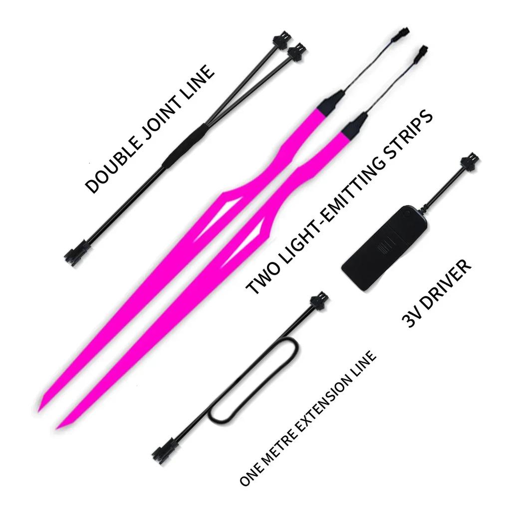 Мотоциклетный шлем, комплект модов холодного света, мигающая полоса, светящаяся наклейка, светодиодные ночные огни для верховой езды, украшение для мотоциклетного шлема