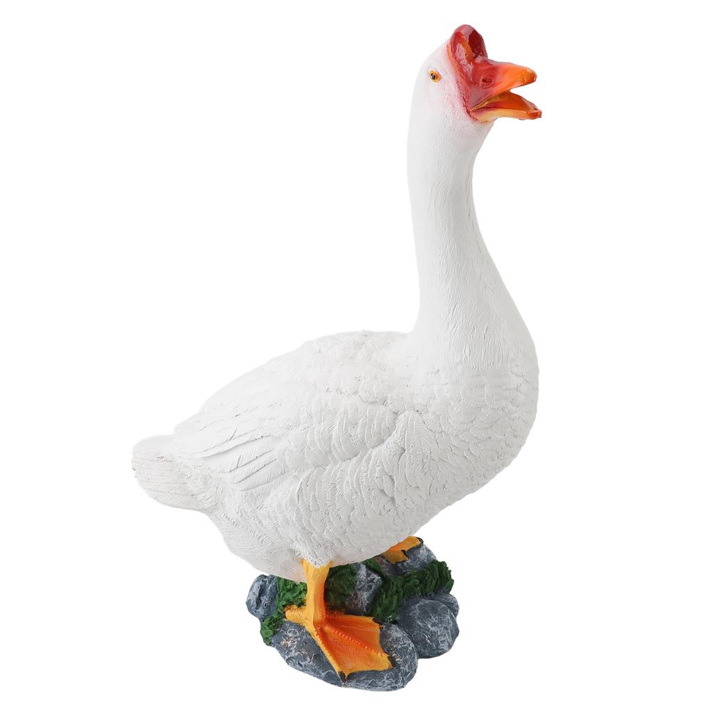 Goose Statue Farm Animal Figurine Resin Goose Sculpture Garden Ornament for Outdoor Backyard Patio