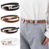 Imitation Leather Women Belt Butterflies Buckle Adjustable Length Waist Band Dress Shirt Tops Versatile Belt