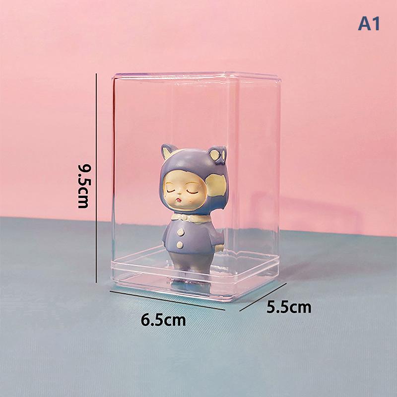 Ящик для хранения Настольная коробка для кукол Одиночная пылезащитная прозрачная стойка для выставки товаров