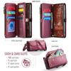 Для Samsung Galaxy S26 Кожаный чехол CASEME C36 с молнией, 10 слотов для карт, чехол для телефона с ремешками