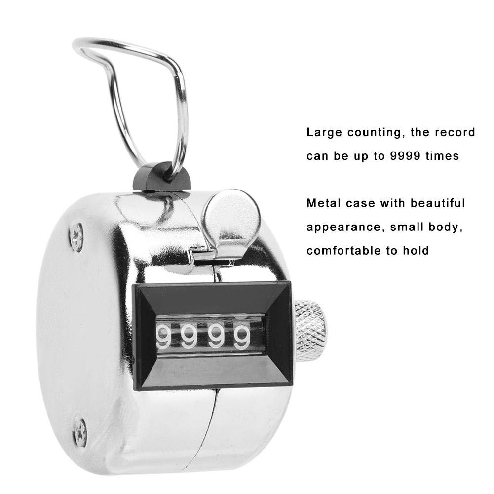 Счетчик BERM Hand Tally Counter 4Digits Silver Alium сплав Ручной счетный инструмент с крючком