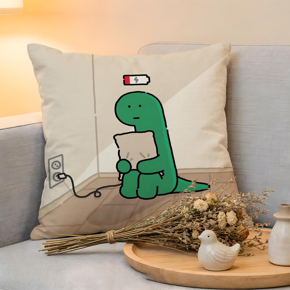 Cushion Cover Linen SkinFriendly Soft Decorative Case For Sofa Home Decor Joguman Korean Instagram Dinosaur Pillow cover