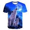 Kids Animal Wolf T Shirt for Boys Summer Autumn Children's Wolf Clothes Short Sleeved Breathable Cartoon Print Cool Wolf Tops