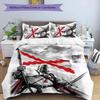 Cross Templars Knight 3pcs Bedding Set Duvet Cover Closure Includes 1 Duvet Cover & 2 Pillowcases for All Seasons Bedroom Home Dorm Decor