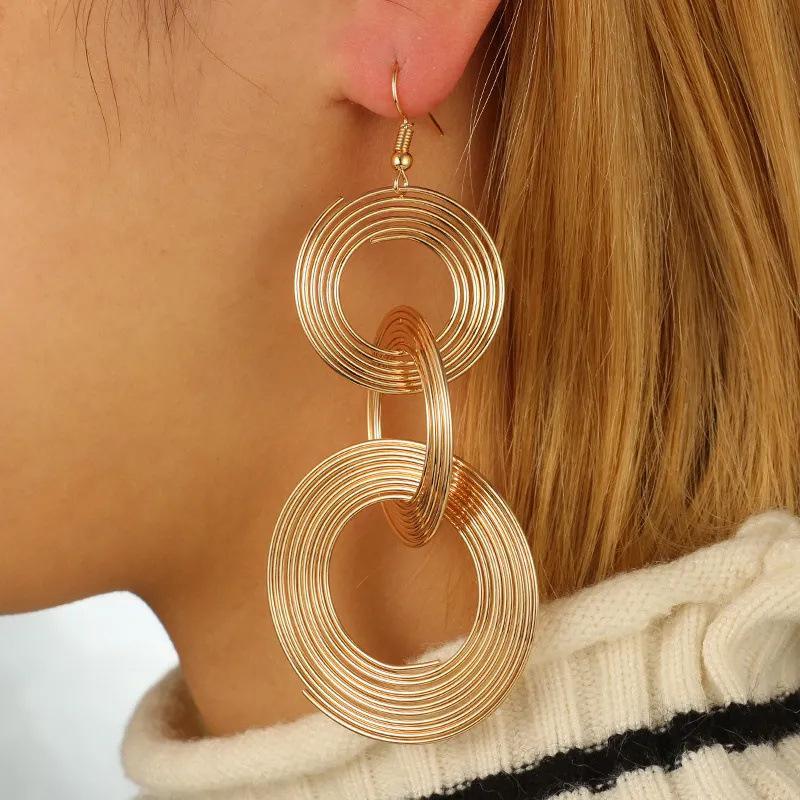 Fashion Personality Size Circle Earrings Exaggerated Temperament Long Circle Earrings Earrings Pendant