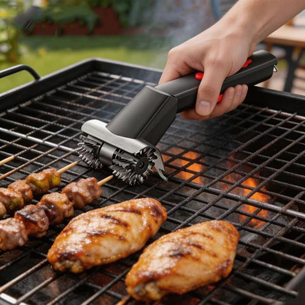Electric Grill Brush, Cordless Rechargeable Barbecue Grill Cleaner, Home Automatic Grill Cleaner, BBQ Brush for Grill Efficient Cleaning, 2-Speed
