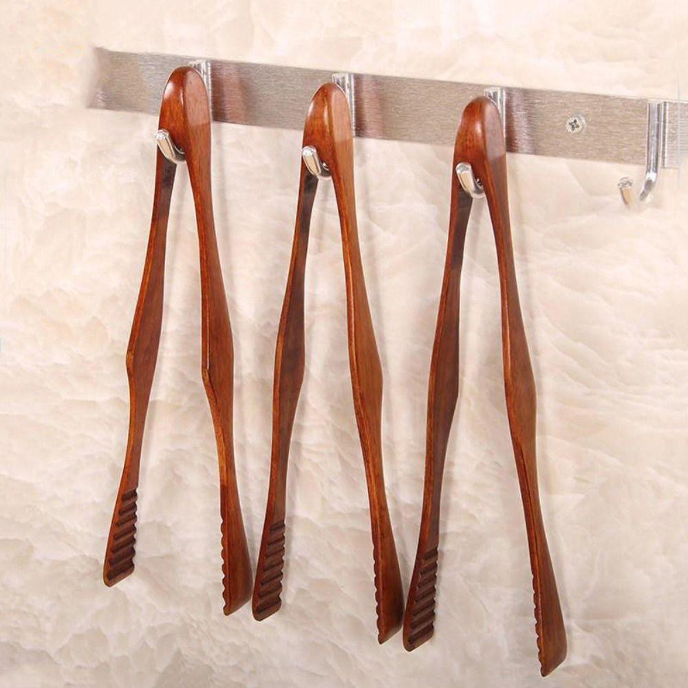 Wooden Kitchen Tongs Anti-slip Handle Food Tongs Durable Cake Clip