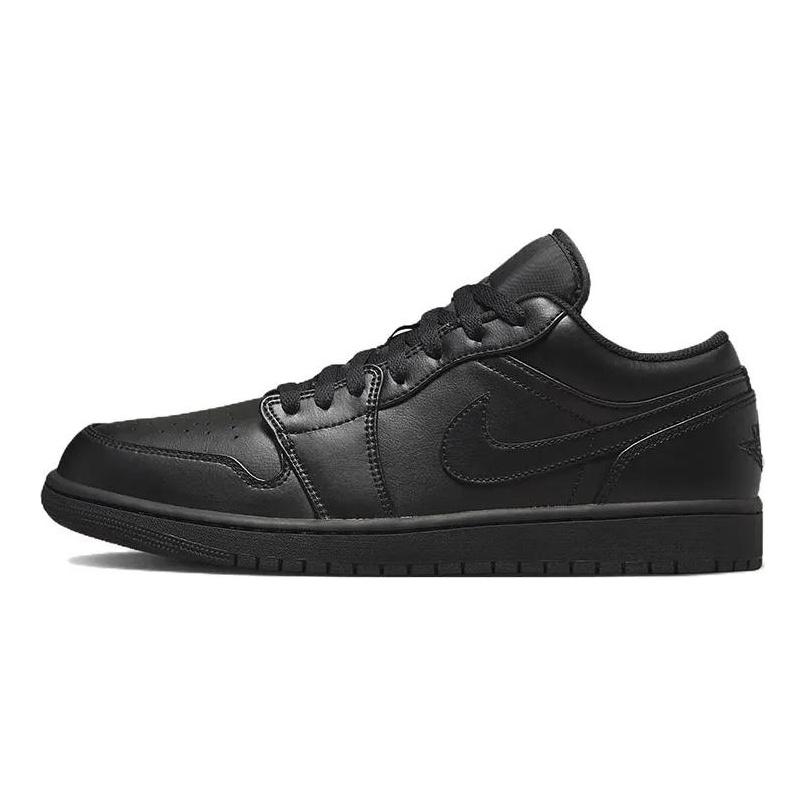 Jordan Air Jordan 1 Cow Leather, Leather Low top Vintage Basketball Shoes Men's Black Pink 553558-093(Team695-)
