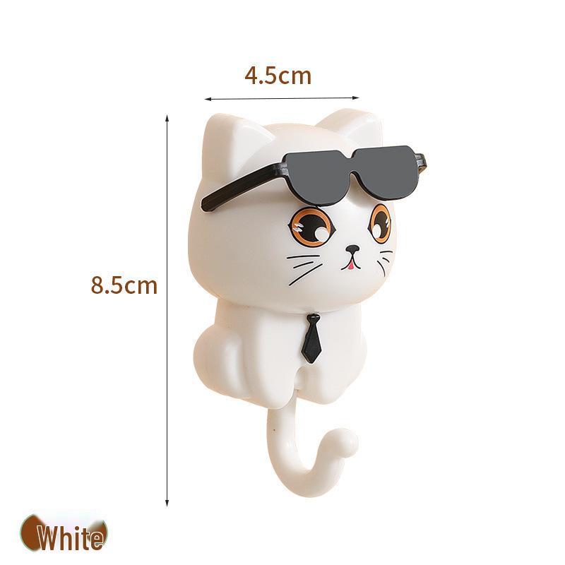 Multifunctional Cartoon Cat Key & Eyeglass Hooks – Door & Hall Storage Rack