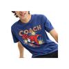 Coach FW25 Футболка мужская из стиранного хлопка с принтом динозавров, с круглым вырезом и короткими рукавами CCV60-P0R