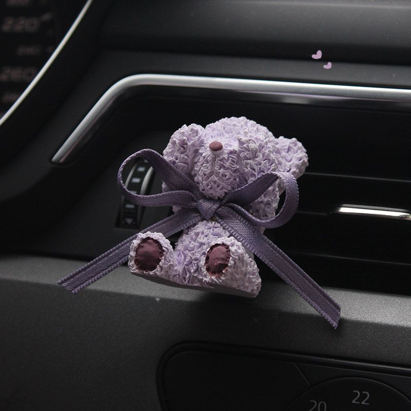 Cute Teddy Bear Bows Bear Car Aromatherapy Air Conditioner Air Outlet Decoration Creative Car Perfume Fragrant Stone