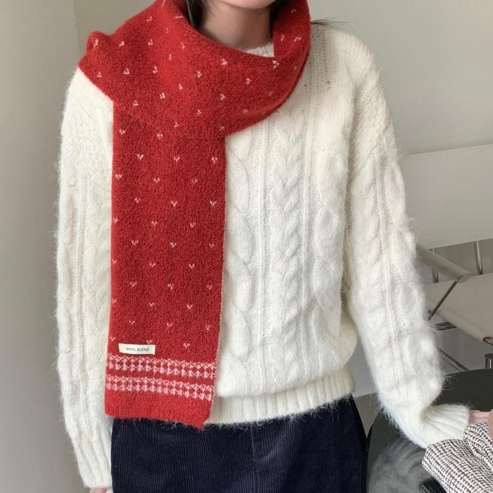 160×22cm Ladies Wool Scarf Korean Style Winter Scarf Sweet Knitted Scarf