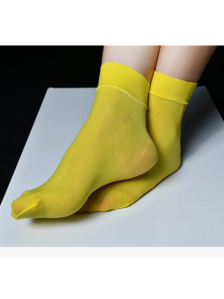 Sexy 8D 912 PIN Short Socks Oil Glossy Ultra-Thin Stockings Silk Knee High Socks Candy Color Shiny Long Socks Lingerie Elastic