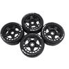 4PCS RC Rally Tires 17mm Rugged Plastic 1 8 RC Car Wheel Tyres for Entertainment Black