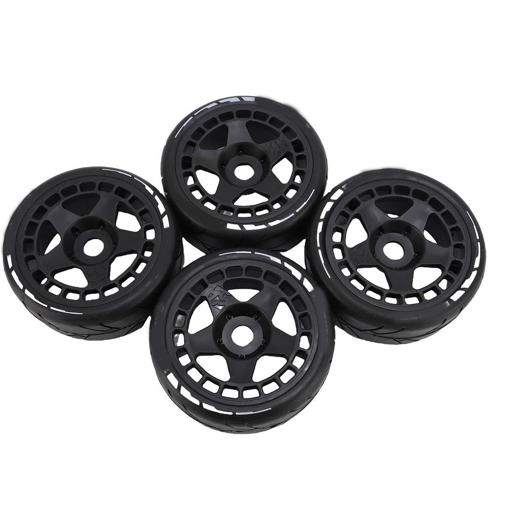 4PCS RC Rally Tires 17mm Rugged Plastic 1 8 RC Car Wheel Tyres for Entertainment Black
