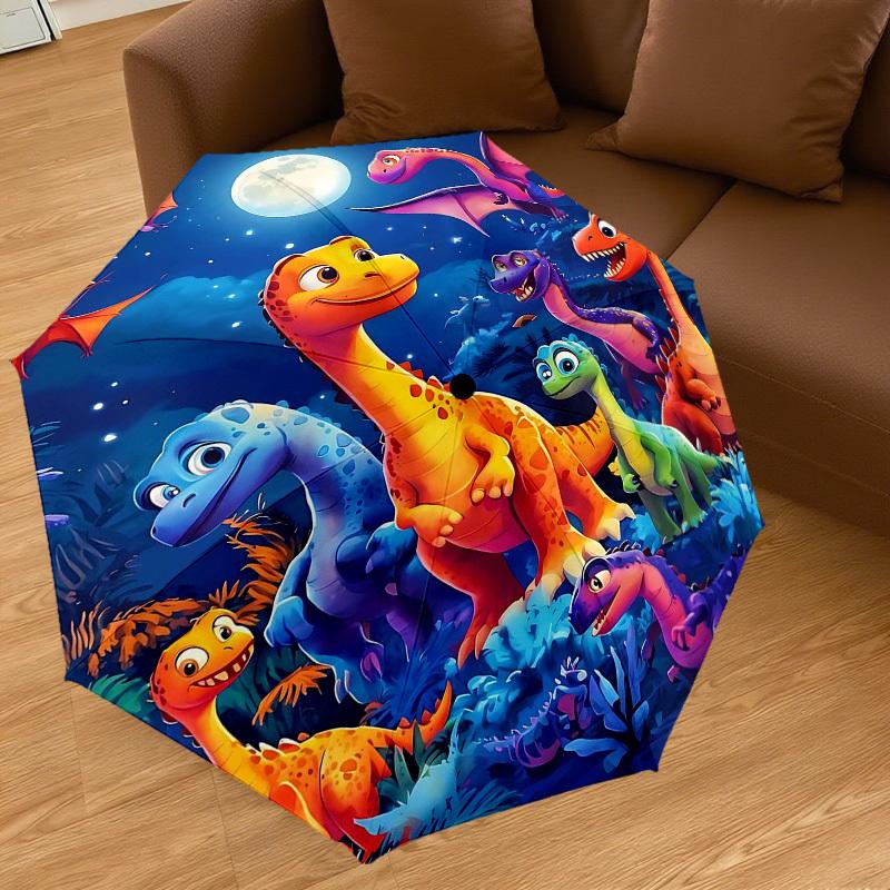 1PC Dinosaurs Night Umbrella-8-Rib Reinforced Portable Folding Travel Suitable for All Seasons Outdoor Daily Use -J0395