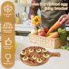 Egg Serving Tray Wood Round Charcuterie Board Multifunctional Deviled Egg Holder Large Capacity Platter for Kitchen Refrigerator