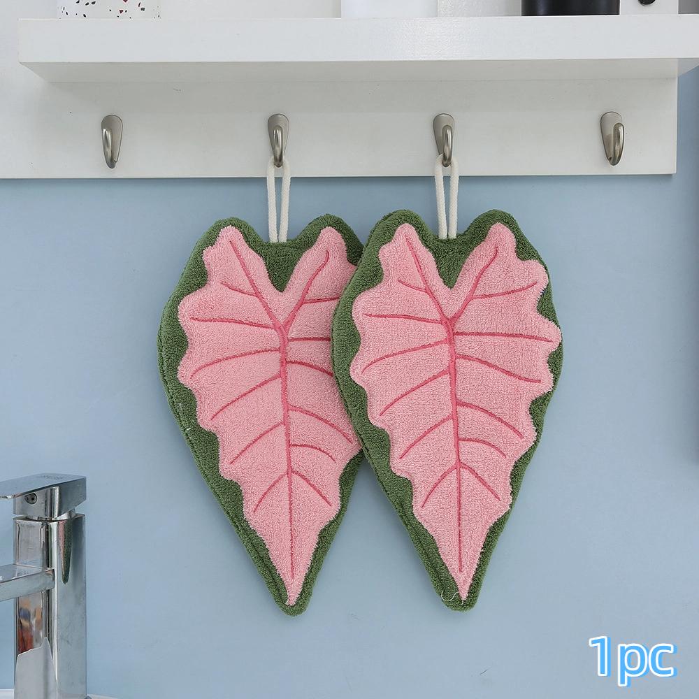 Лист Салфетка Полотенце для рук Коралловое махровое полотенце Кухонная уборка Бытовое Мягкое Впитывающее Креативное Подвесное Полотенце для рук для ванной комнаты
