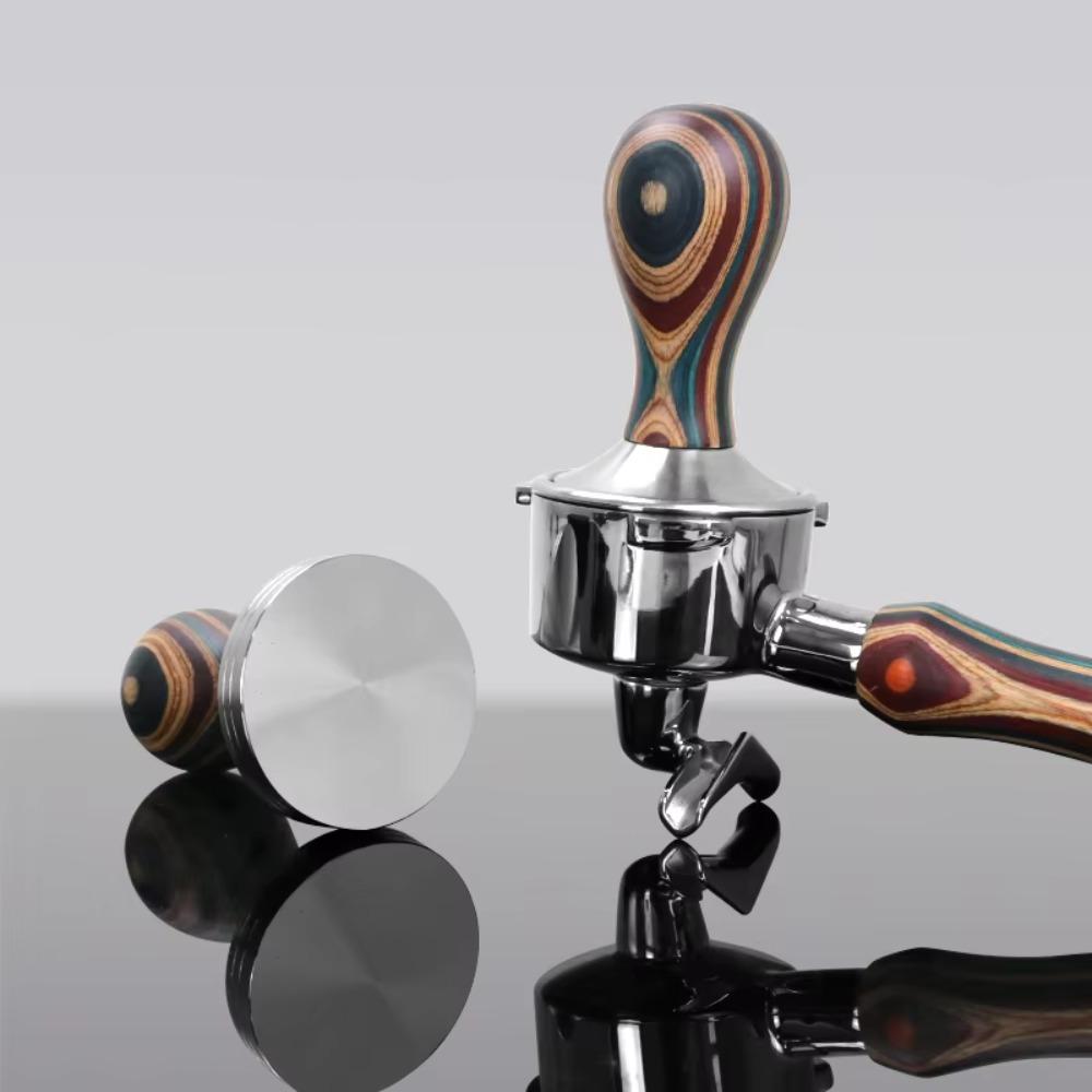 Detachable Colorful Wooden Handle Coffee Tamper Thread/Flat Bottom Coffee Distributor Cafe
