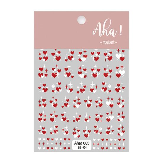 3D Colorful Holographic Out Nail Heart Shape Hollow Art Stickers Women Long-lasting Gel Polish Decals