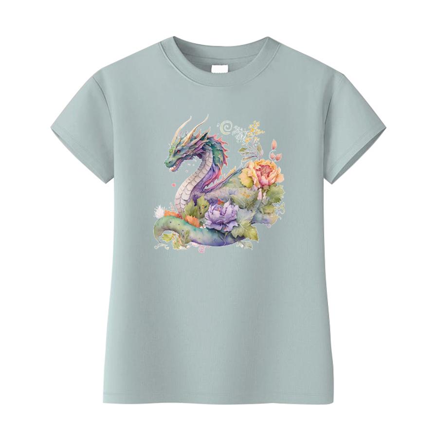 Dragon Flowers Iron On Patch For Clothes High Quality Heat Press Appliqued Fashion Stripes Diy Accessory Sticker Beautiful Patch