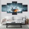 5 Panel Battlefield 4 Warship Battleship Wall Art Posters Canvas Pictures HD Print Paintings Home Decor Living Room Decoration