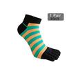 1/5 Pairs Men Ankle Toe Socks Pure Cotton Striped Bright Color Anti-Bacterial Breathable Boat Five Finger Socks Boy 4 Seasons