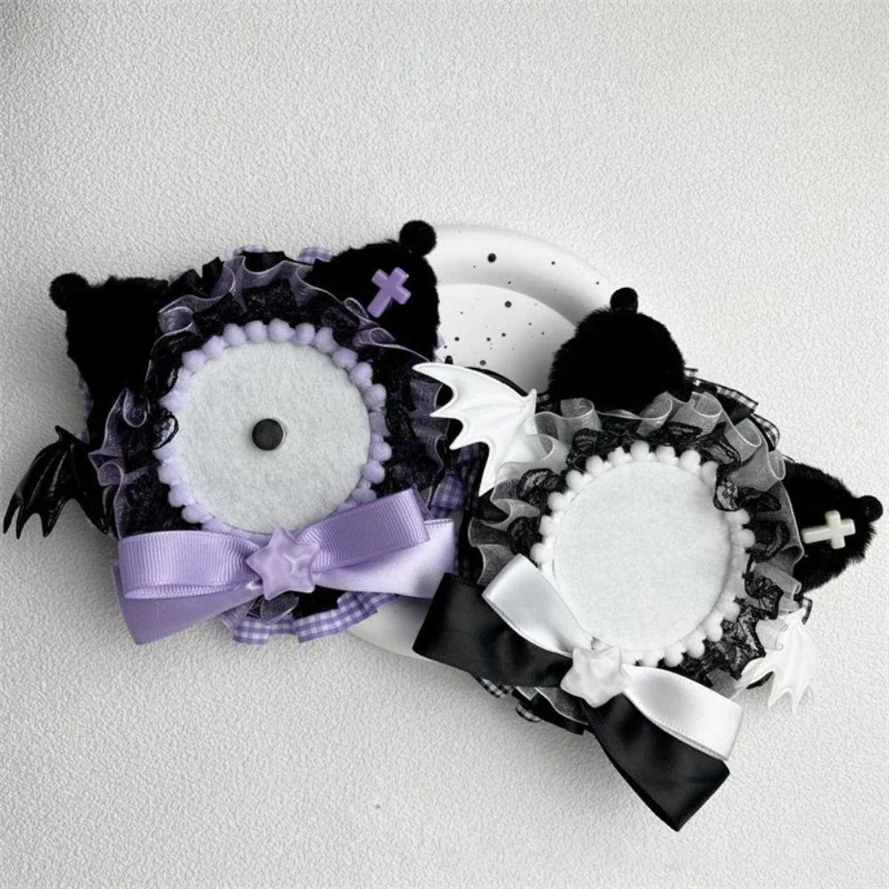 Lace Magnetic Anime Badge Holder Bow Cat Ears Badge Flower Pins Display Base Ita Bag Accessories