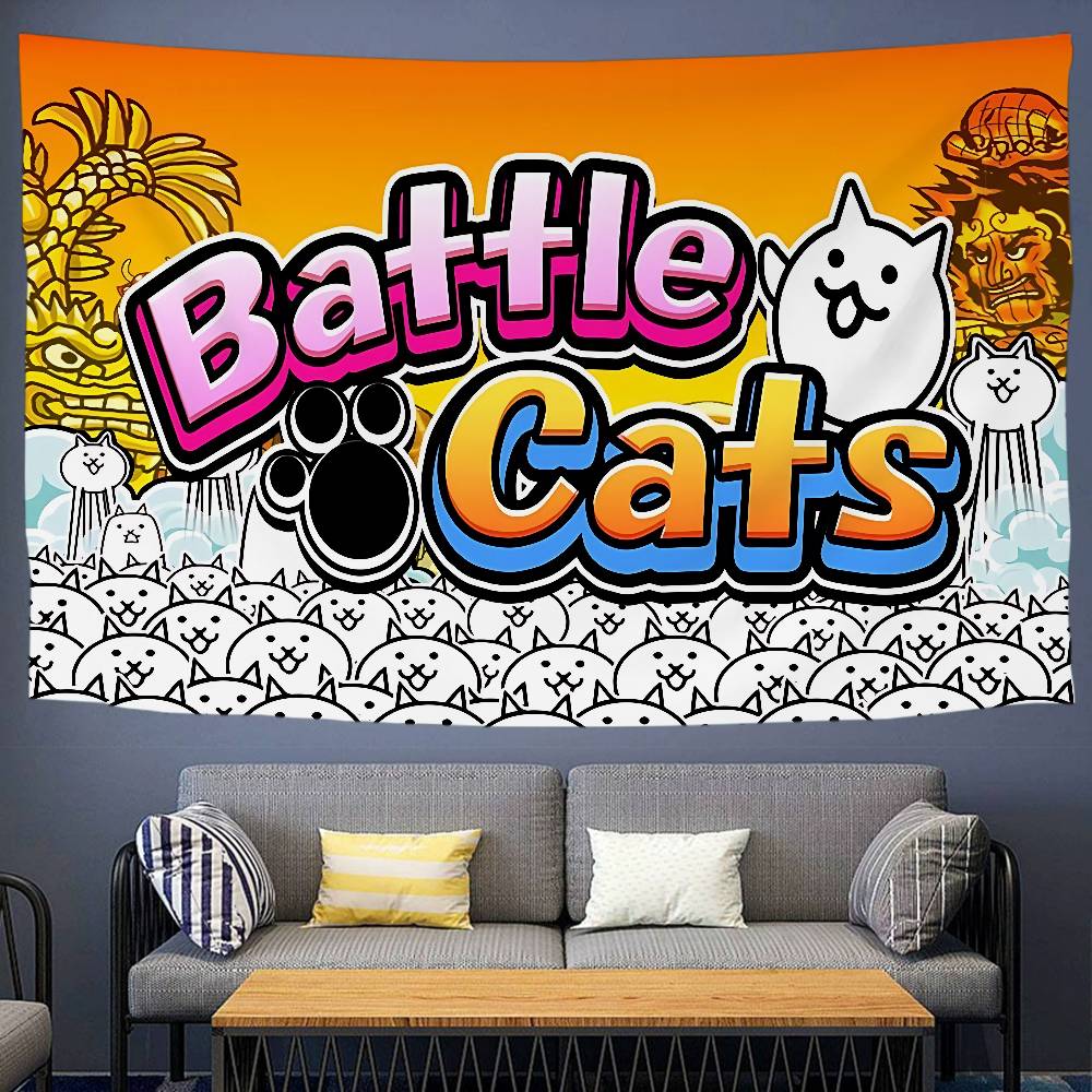 Мультяшный гобелен Battle Cat Арт Научная фантастика Комната Домашний декор Настенные простыни