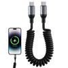 Heavy-Duty Fast Charger Long-lasting Quick-Charge Tangle-Free Type-C Coiled Portable Charging Cord for Office Charging