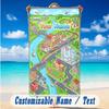 Adventure Journey Theme Beach Towel Personalized Custom Name & Text Soft Quick Dry Beach Towel for Swimming Travel