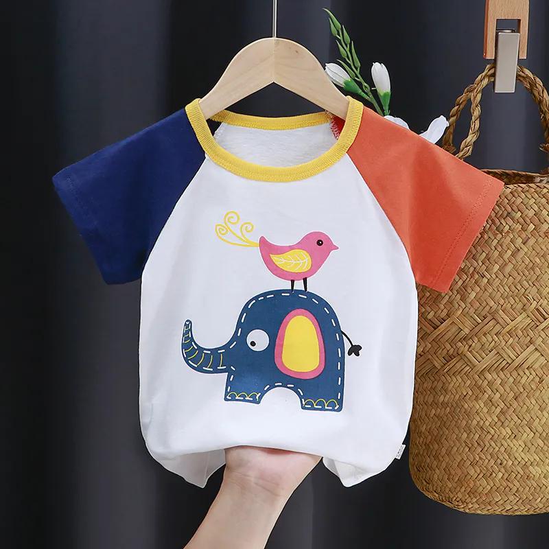 Summer Kids Cute Printing T Shirts Short Sleeve Tops Korean Style O-neck Loose T Shirts for Children Girls and Boys