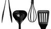 [BLKP] Pearl Metal 4-Piece Kitchen Tool Set (Black, G-8126) - Made In Japan: Spatula, Ladle, Tongs, and Whisk, Nylon. Limited Edition.