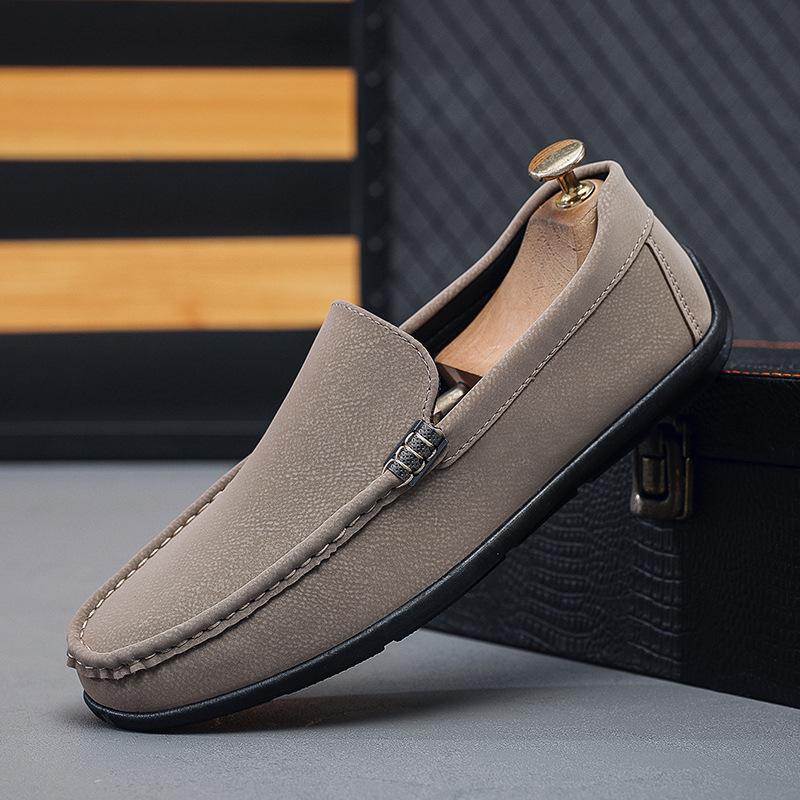 Мужская обувь 2025 новая мягкая подошва мягкий бок обувь Дуду обувь на одной педали ленивая обувь британская повседневная обувь мужская