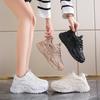 Korean Version of Niche Sports Shoes for Women 2025 Spring and Autumn New Mesh Breathable Heightening Shoes Platform Retro Dad Shoes for Women