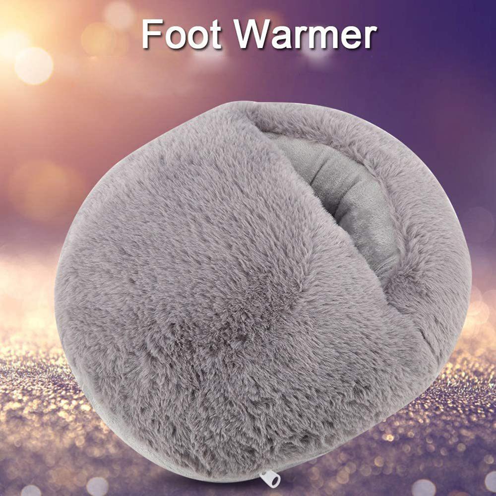 USB Heated Foot Warmer Electric Foot Heater Soft Plush Feet Warmer Foot Heating Pad for Women Men