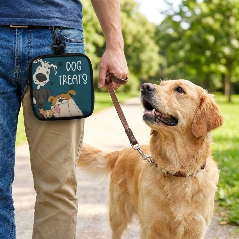 Zipper Closure Dog Treat Pouch Transparent Window Pet Snack Bag Pet Feeding Bag Pet Training