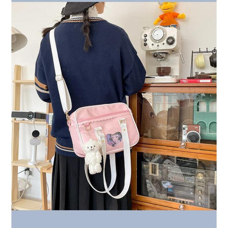 New Japanese JK Portable Uniform Shoulder Bag PU Love Pain Bag Simple Campus Girls Soft Cute Messenger Bag Itabag IB065
