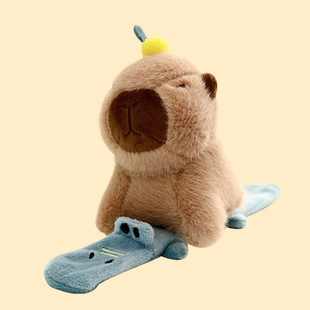 Мягкий браслет-пощечина капибары, плюшевое животное, хлопающее кольцо, забавная интерактивная игрушка для детей, подарок
