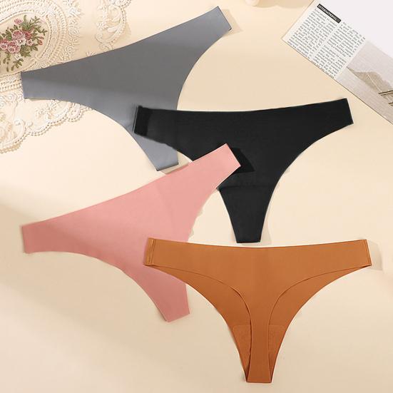 Women's Cotton Thong Soft Breathable Seamless Panties Ladies Sexy Low-rise Briefs Stretchy Bikini Underwear