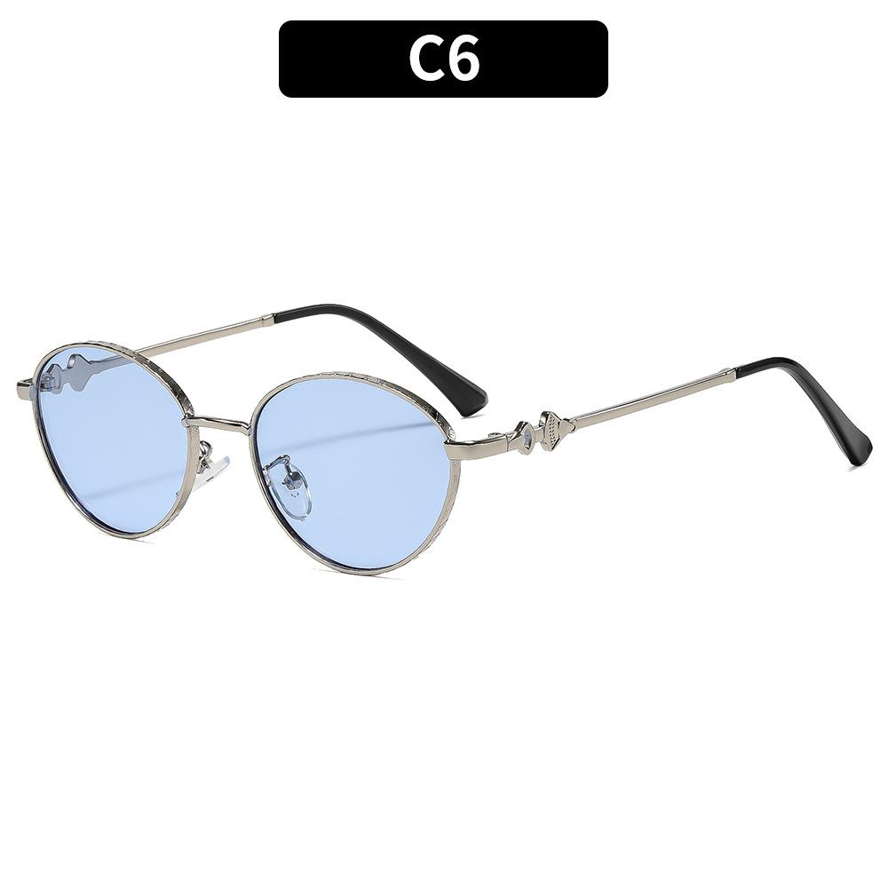 Women's sunglasses - unisex retro oval metal sunglasses